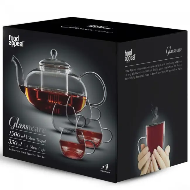 Food Appeal Tea Pot Set Indonesia + 4 cups