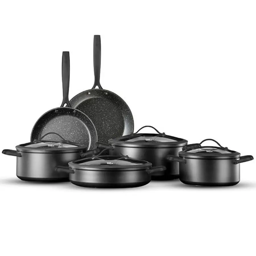 Food Appeal Regal Cookware Set 10 Pcs Casserole 20/24/28 Sot 28 - Pans 24/28 Cm Black