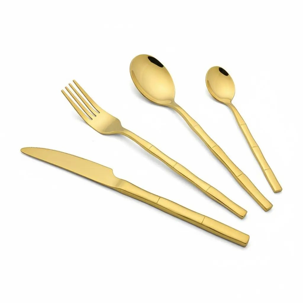 Food Appeal Elegant 24-Piece Cutlery Set – AQUAMARINE Gold
