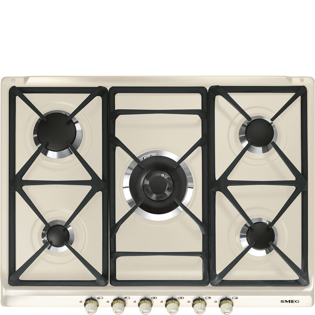 Smeg Gas Hob 70/75 cm Cortina Aesthetic Cream SR775PO