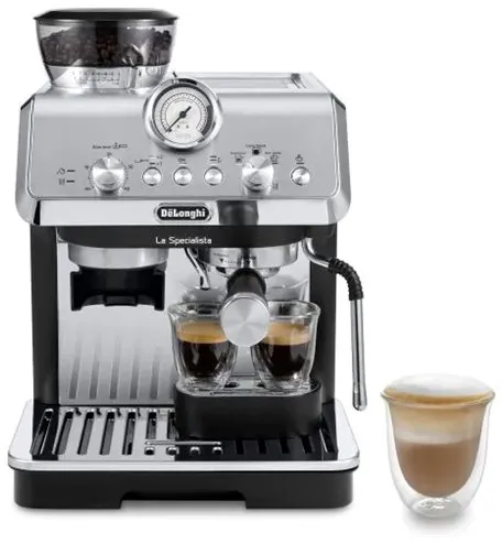 Delonghi Barista Coffee Machine with grinder  Silver Black EC9155.MB