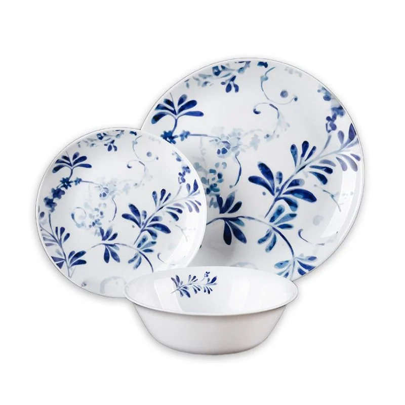 Food Appeal Set Dishes 18 Pcs Blue WAter