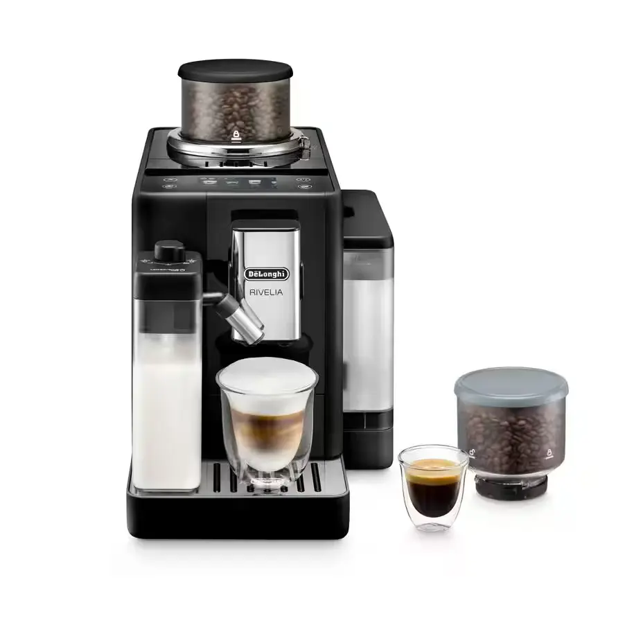 Delonghi Espresso Automatic Bean to Cup Coffee Machine with Milk Rivelia Onyx Black EXAM440.55.B