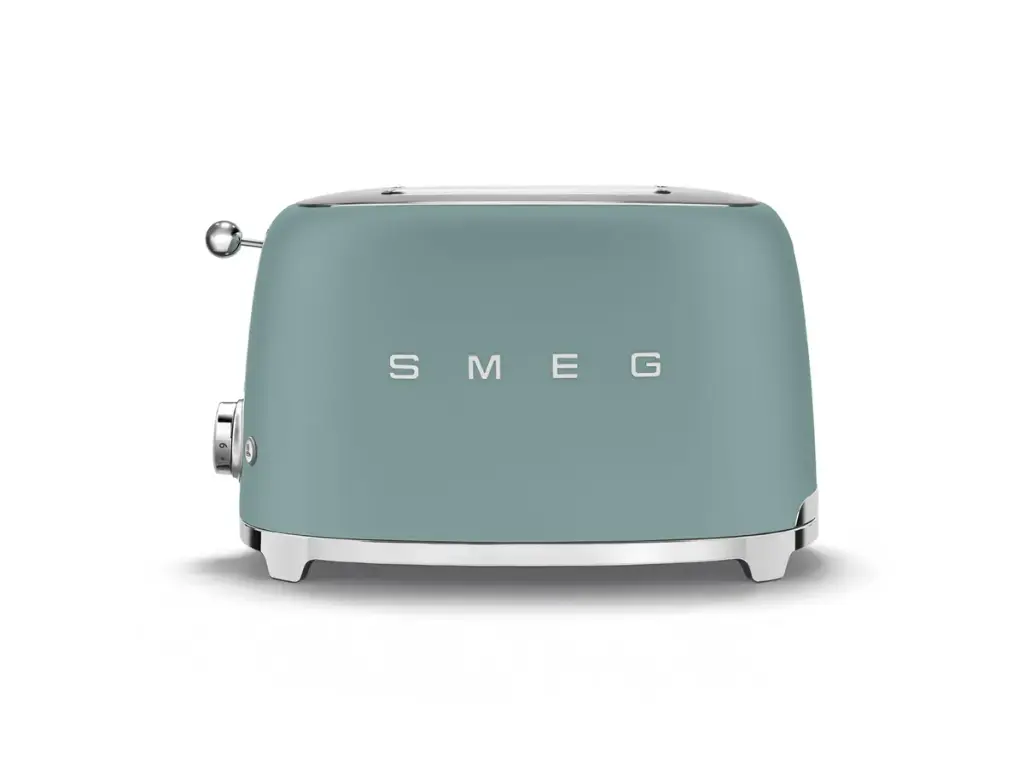 Smeg Emerald Green Matt toaster 2‑slice, 2‑slot toaster 50's Style aesthetic TSF01EGMEU