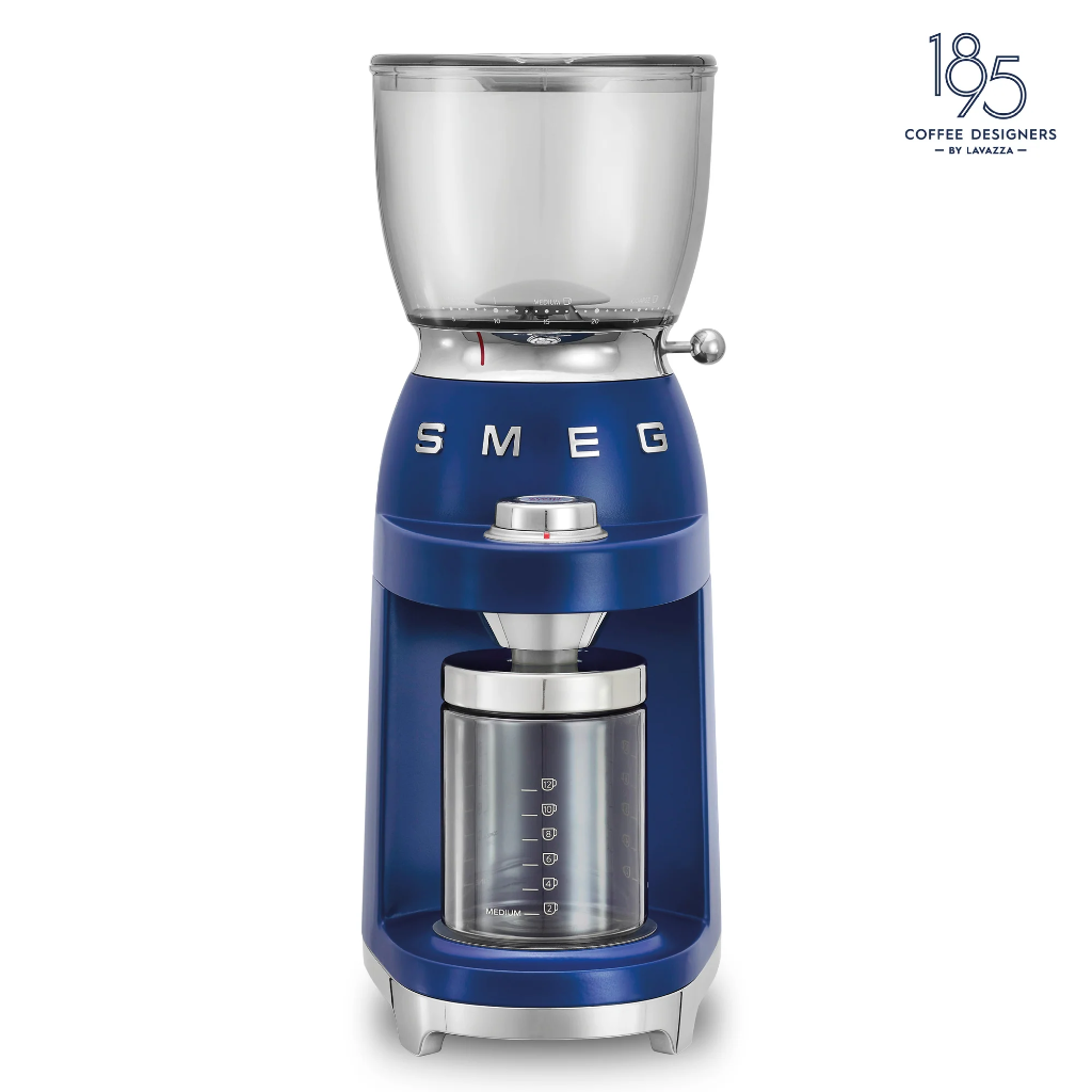 Smeg Coffee Grinder 50's Style Lavazza 1895 Blue Limited Edition CGF01LVEU