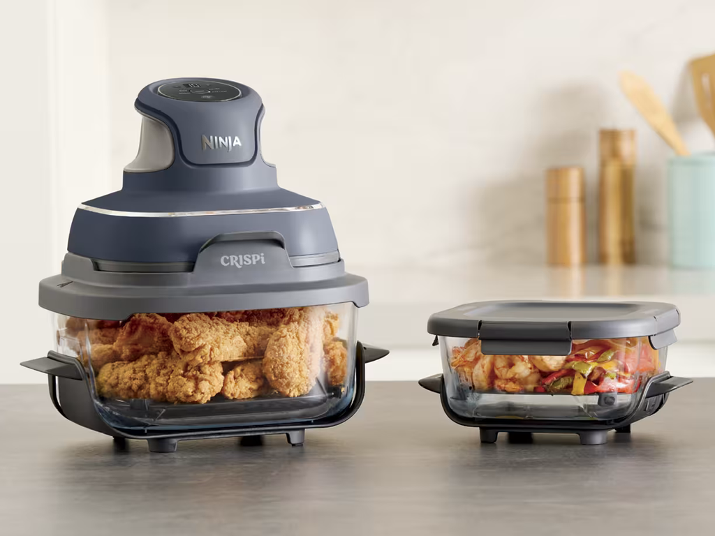 Ninja Crispi® 4-in-1 Portable Glass Air Fryer Cooking System FN101 4 in 1 |(Air Fry/Roast/Recrisp/Keep warm) 