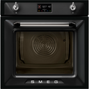 SMEG Victoria 60cm Built-In SteamOne Single Oven, Black SOP6902S2PP Combi Steam, Pyrolytic 