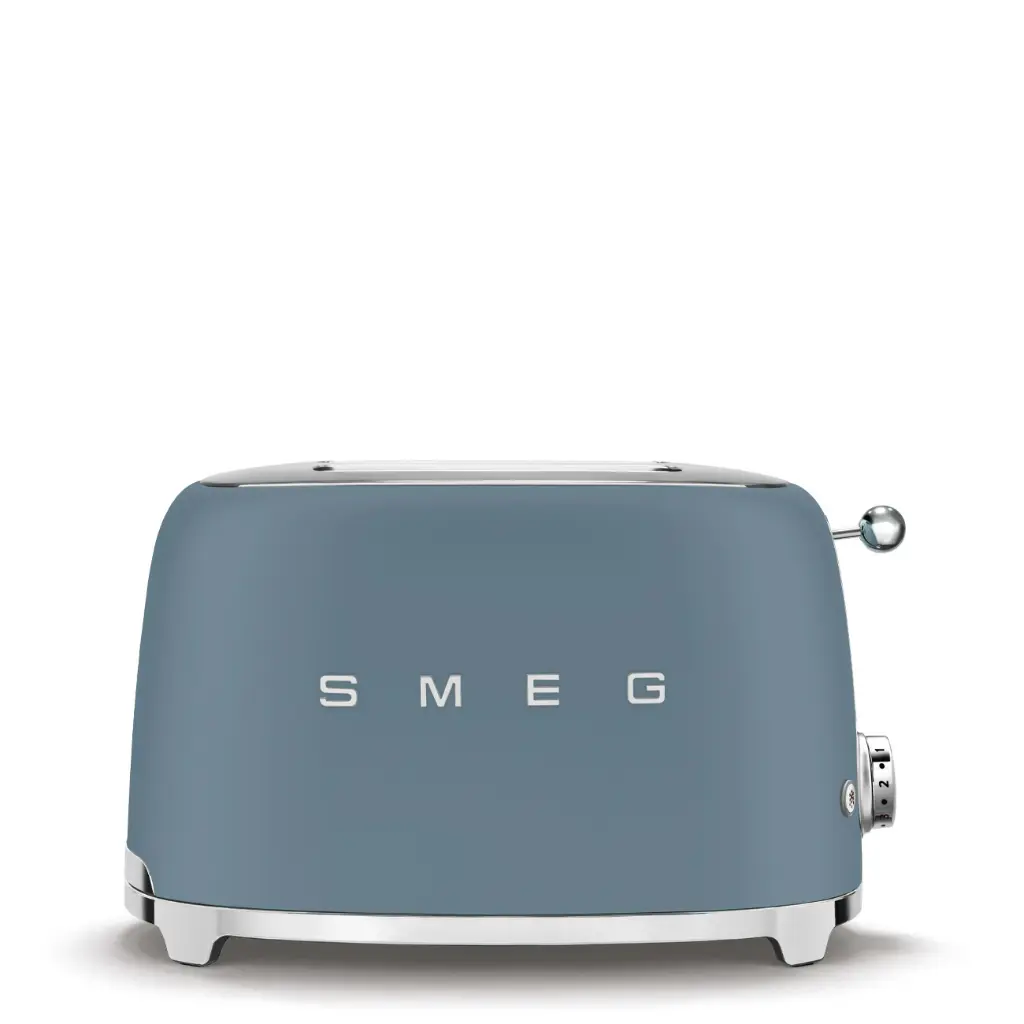 Smeg Storm Blue Matt toaster 2‑slice, 2‑slot toaster 50's Style aesthetic TSF01SBMEU