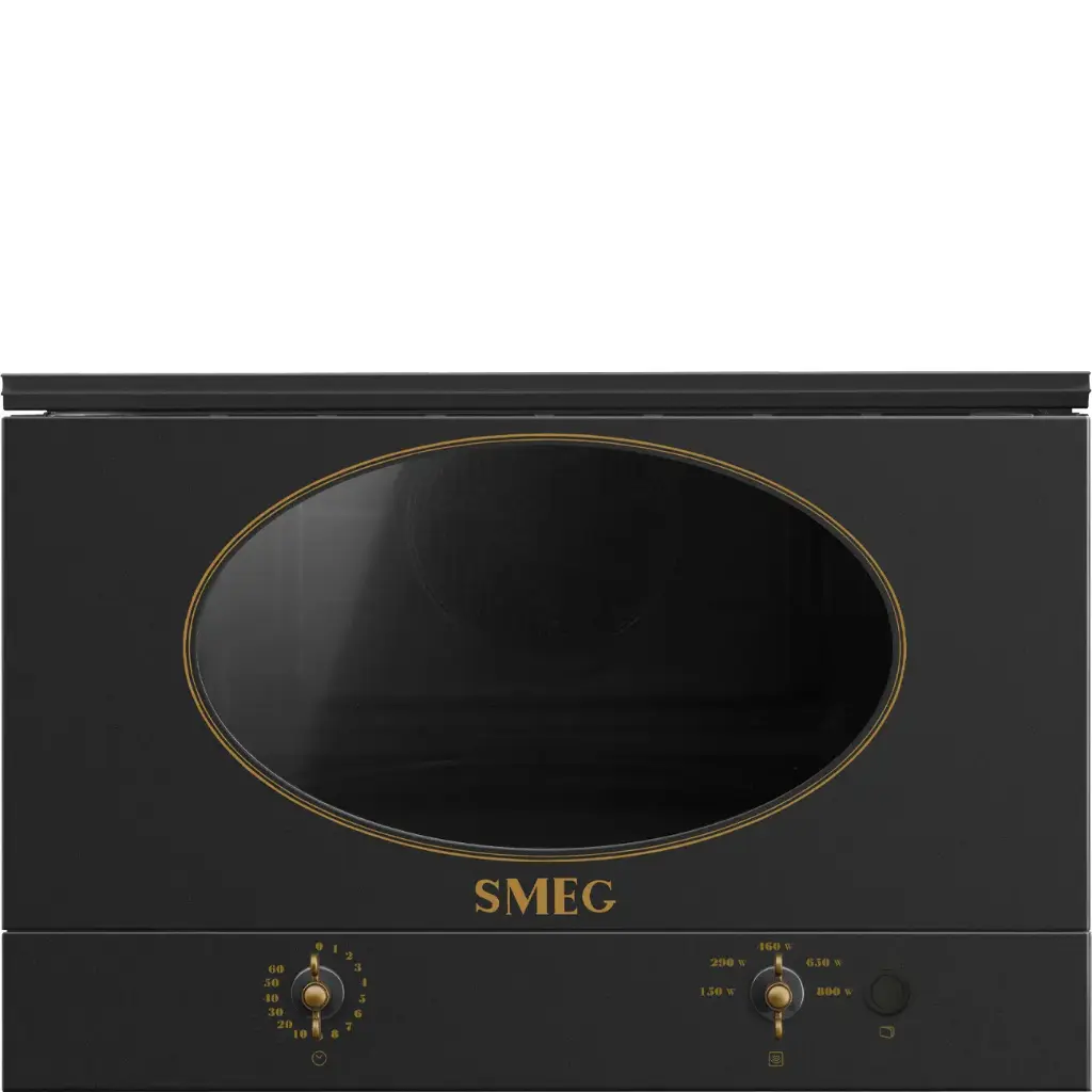 Smeg Built in Combi Microwave Oven Coloniale Aesthetic Black Graphite MP822AO 