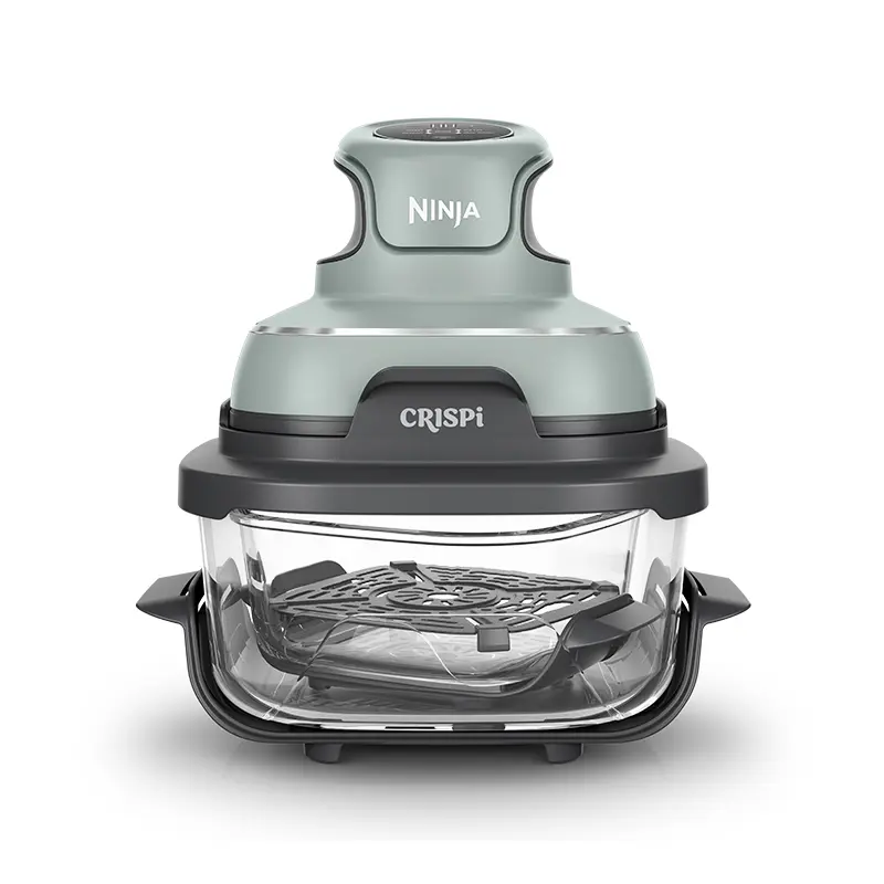 Ninja Crispi® 4-in-1 Portable Glass Air Fryer Cooking System Sage Color FN101EUSG 4 in 1 |(Air Fry/Roast/Recrisp/Keep warm) 