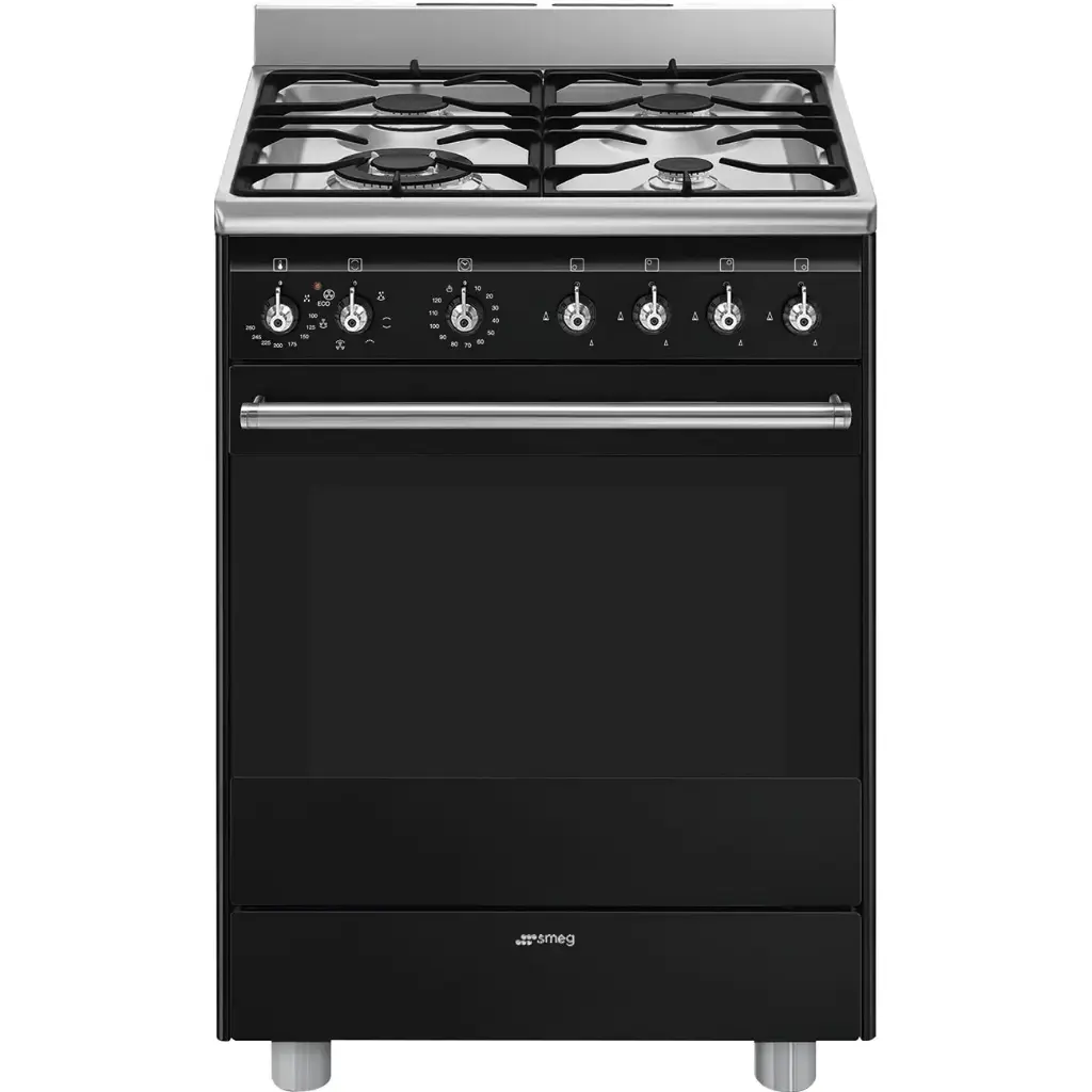 Smeg Cooker with Gas Hob 60x60 cm Classica Aesthetic Black SSA60MBL2