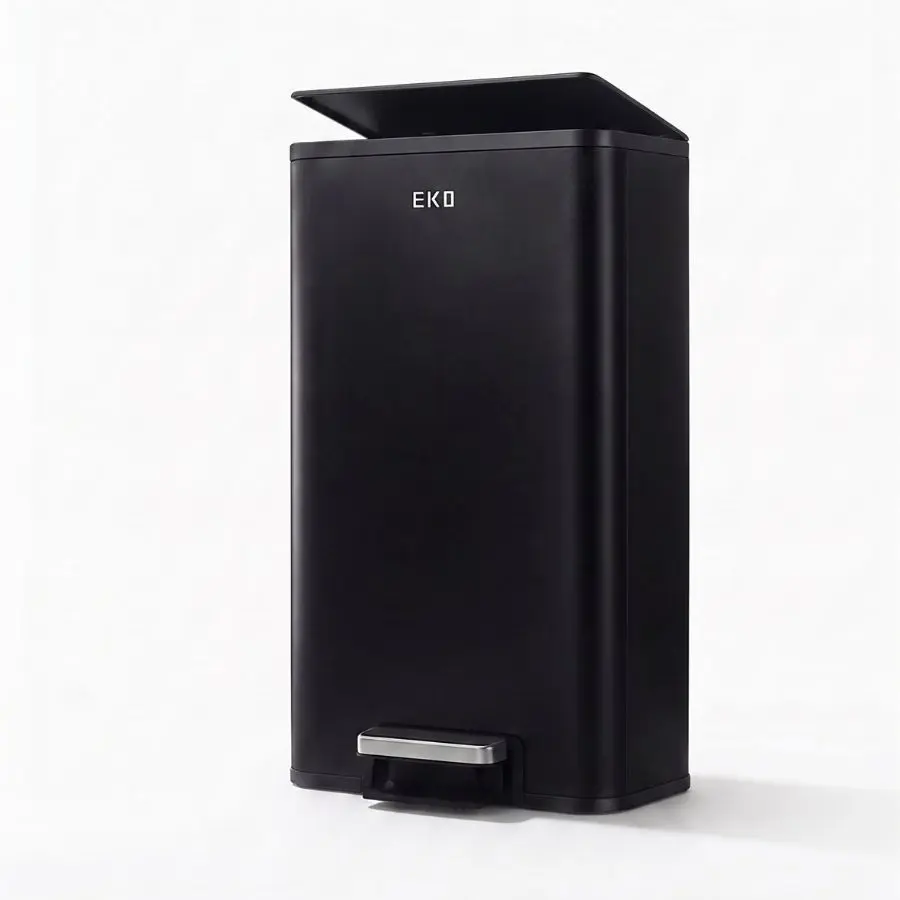 EKO IDOL Rectangular Pedal Dustbin 50L Black