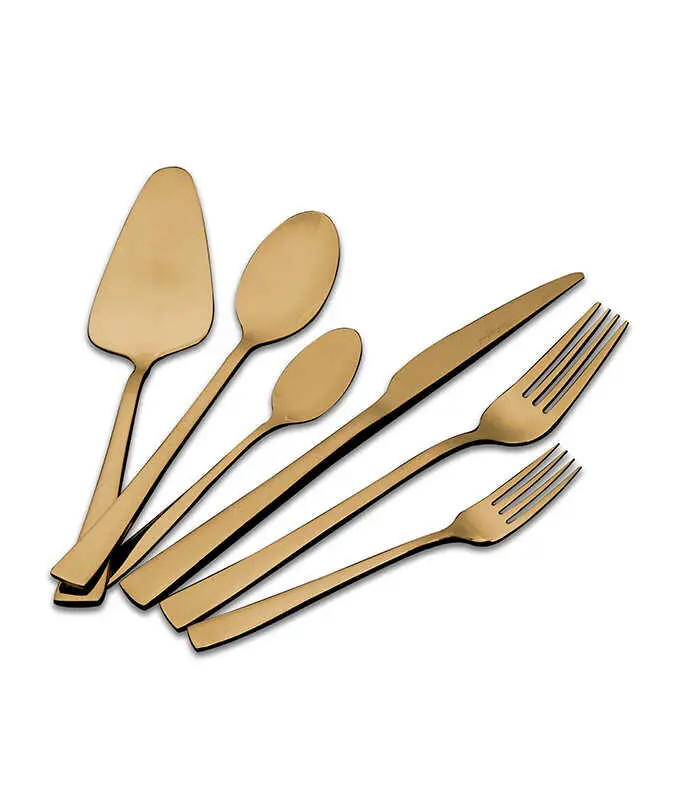 Food Appeal Crystalin Flat Gold Cutlery Set 61 Pcs