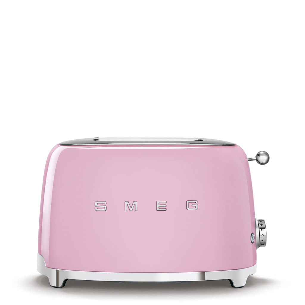 Smeg Pink Glossy toaster 2‑slice, 2‑slot toaster 50's Style aesthetic TSF01PKEU