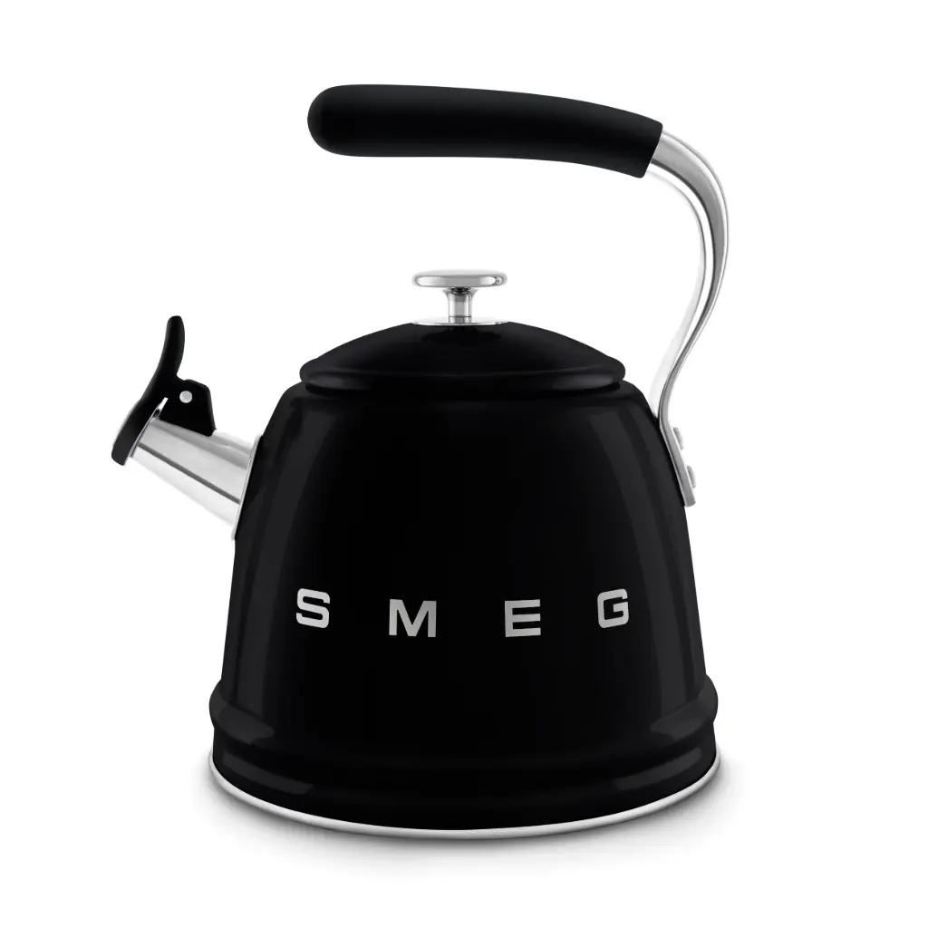 Smeg Whistling Kettle Black 50's Style Aesthetic WKF01BL