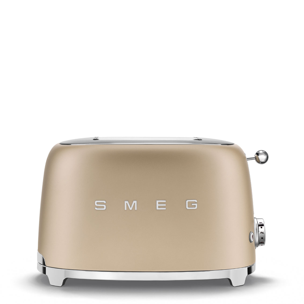 Smeg Champagne Matt toaster 2‑slice, 2‑slot toaster 50's Style aesthetic TSF01CHMEU 