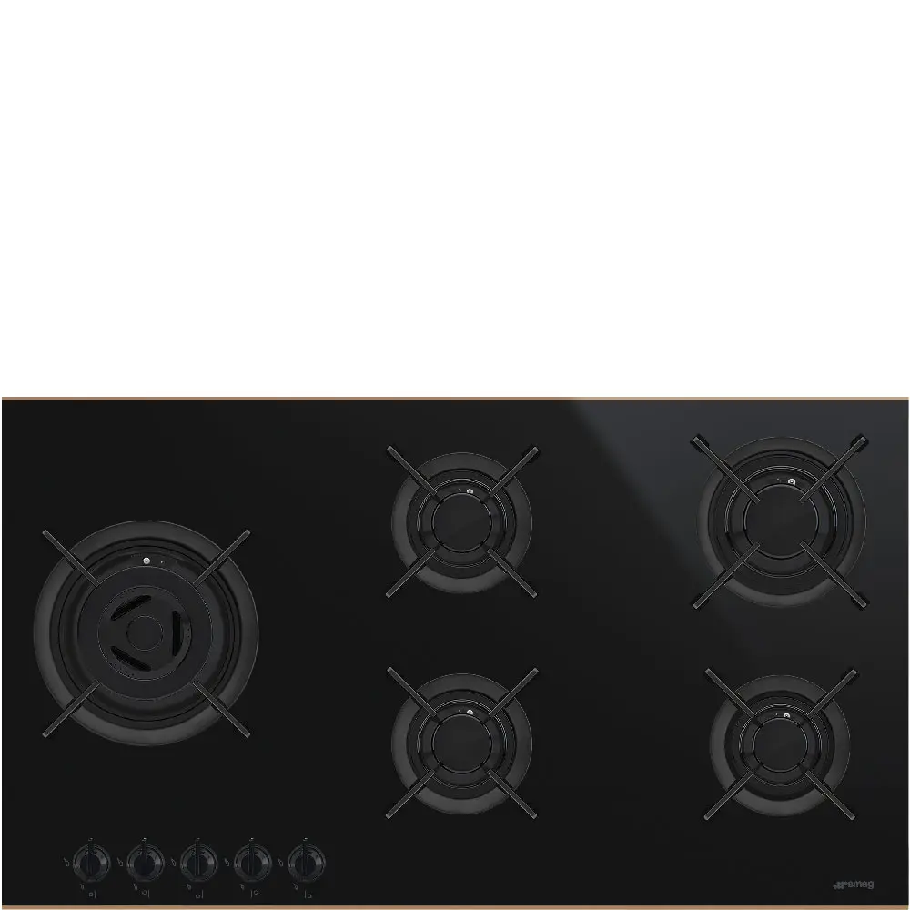 Smeg Gas Hob 90 cm Dolce Stil Novo aesthetic PV695LCNR