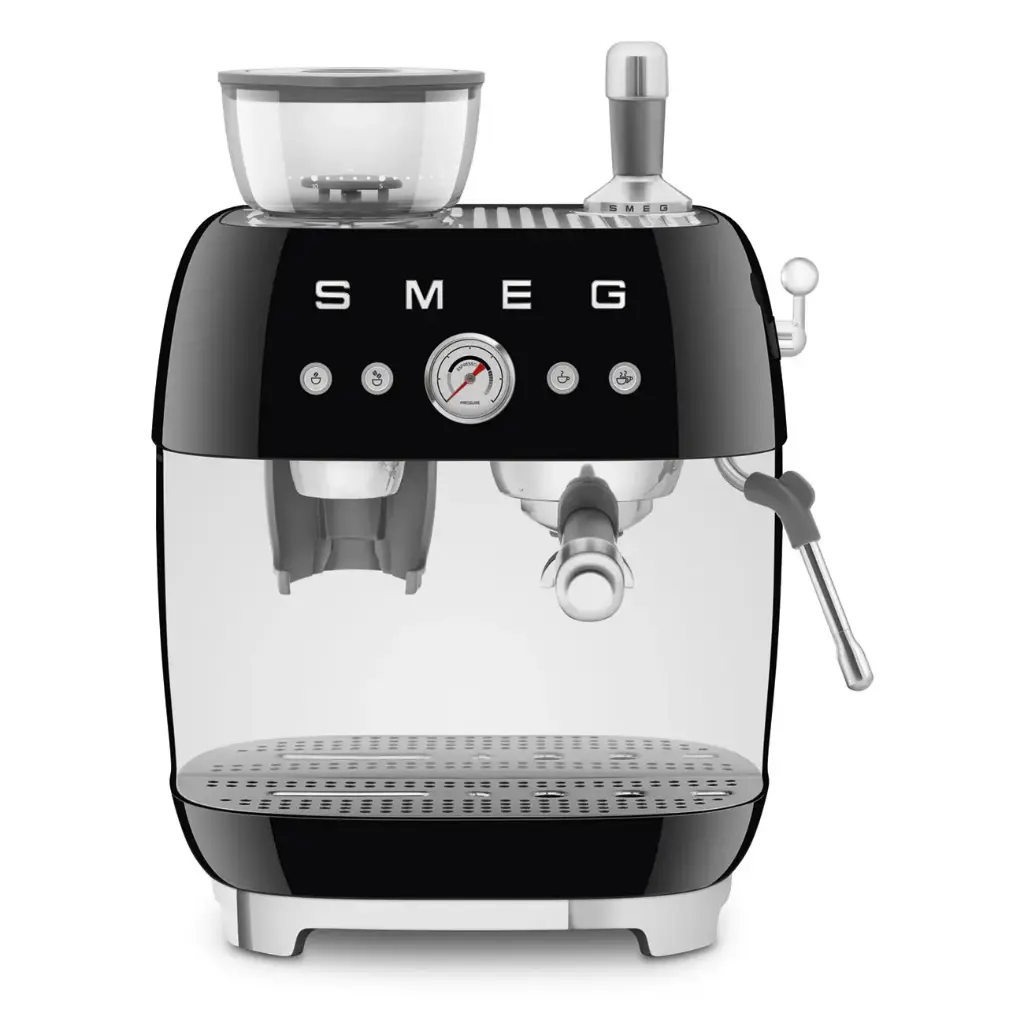 Smeg manual espresso coffee machine with built-in grinder Black EGF03BLEU