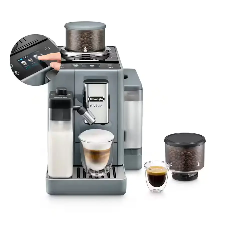 Delonghi Espresso Automatic Bean to Cup Coffee Machine with Milk Rivelia Grey EXAM440.55.G
