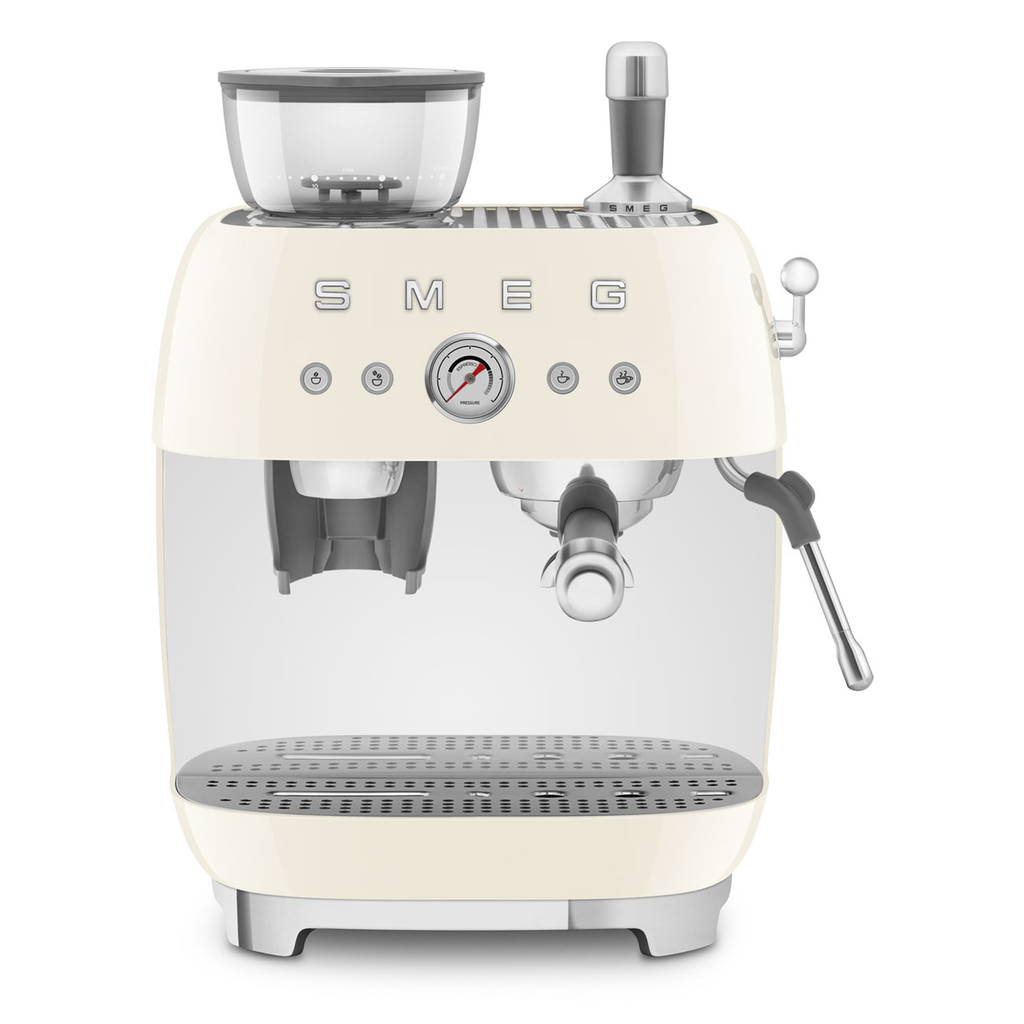 Smeg manual espresso coffee machine with built-in grinder Cream EGF03CREU