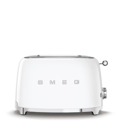 Smeg White Glossy toaster 2‑slice, 2‑slot toaster 50's Style aesthetic TSF01WHEU 
