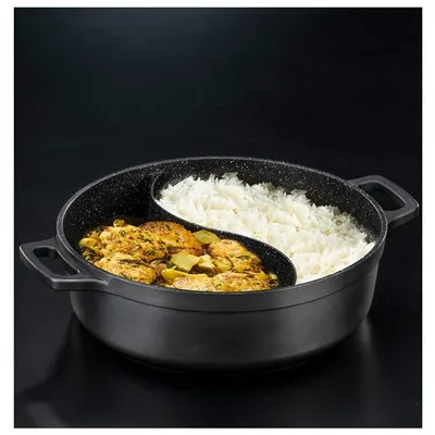Food Appeal Black Marble Divided Casserole 30 cm 5.7L