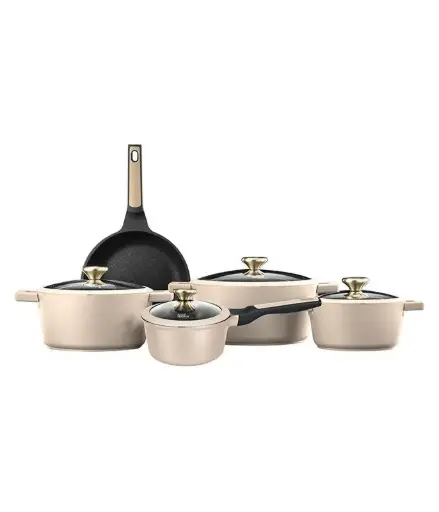 Food Appeal Blackberry Galaxy Cookware Set 9pcs Cream 