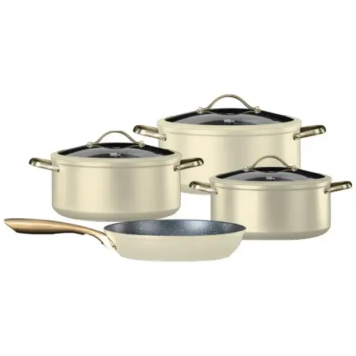 Food Appeal Regal Cookware Set 7 Pcs Casserole 20/24/28 Pan2 4 cm Cream