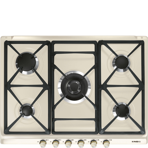 Smeg Gas Hob 70/75 cm Cortina Aesthetic Cream SR775PO