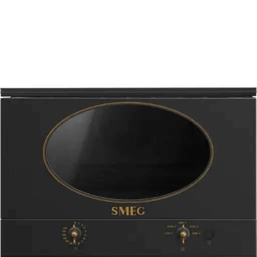 Smeg Built in Combi Microwave Oven Coloniale Aesthetic Black Graphite MP822AO 