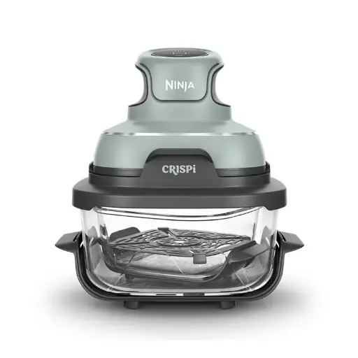 Ninja Crispi® 4-in-1 Portable Glass Air Fryer Cooking System Sage Color FN101EUSG 4 in 1 |(Air Fry/Roast/Recrisp/Keep warm) 