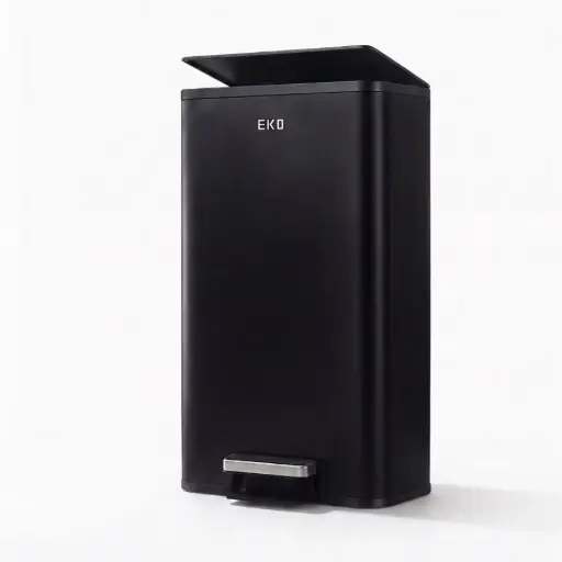 EKO IDOL Rectangular Pedal Dustbin 50L Black