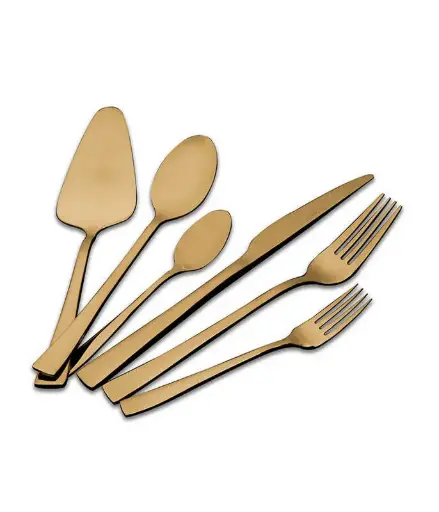 Food Appeal Crystalin Flat Gold Cutlery Set 61 Pcs