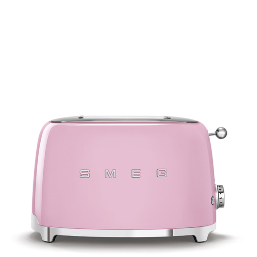 Smeg Pink Glossy toaster 2‑slice, 2‑slot toaster 50's Style aesthetic TSF01PKEU