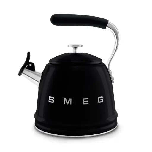 Smeg Whistling Kettle Black 50's Style Aesthetic WKF01BL