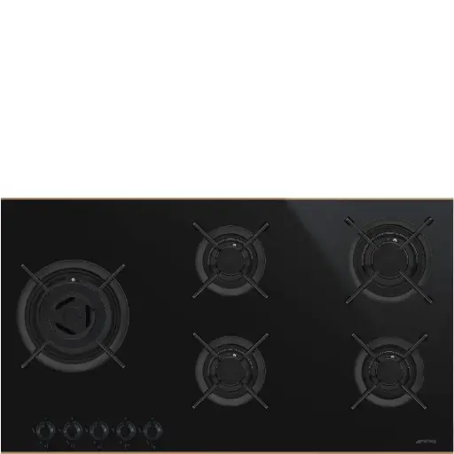 Smeg Gas Hob 90 cm Dolce Stil Novo aesthetic PV695LCNR