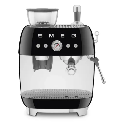 Smeg manual espresso coffee machine with built-in grinder Black EGF03BLEU