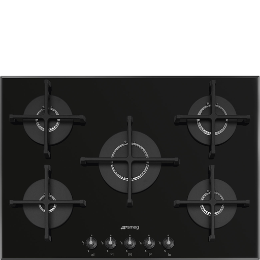 Smeg Gas Hob 74/75 cm 5 Burners Glass black PV175N-2